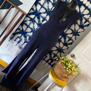Medium blue cross back jumpsuit NWOT